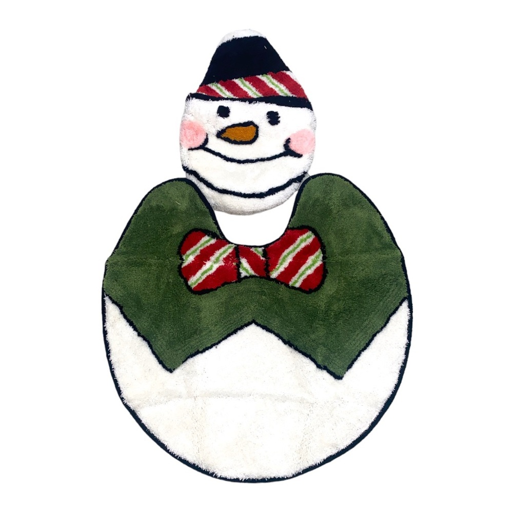 Avon Snowman Toilet Seat Cover and Rug 🎄🎄🎄2008